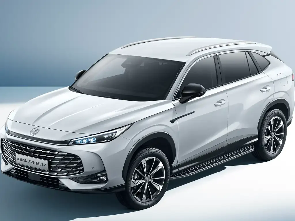 MGHS PHEV Hybrid weiss außenperspektive